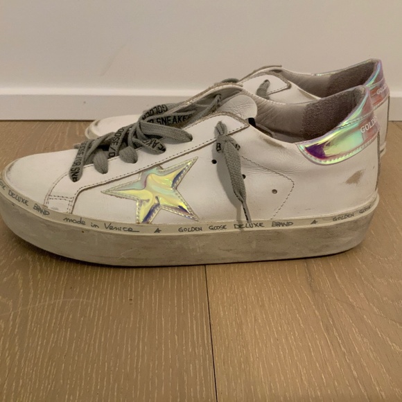 Golden Goose Size 37 Net-A-Porter Exclusive Iridescent Hi Star - Picture 2 of 8